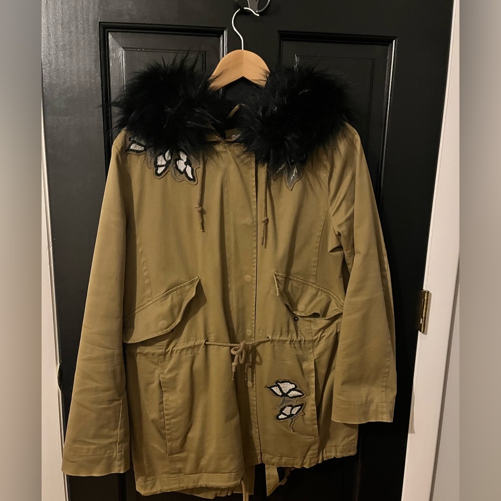Loft Army Green Utility/Trench Coat